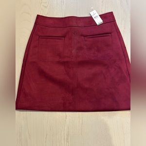NWT Loft Maroon Suede mini skirt